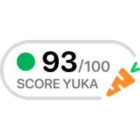 Badge officiel indiquant un Score Yuka de 93 sur 100 avec pastille verte et carotte.