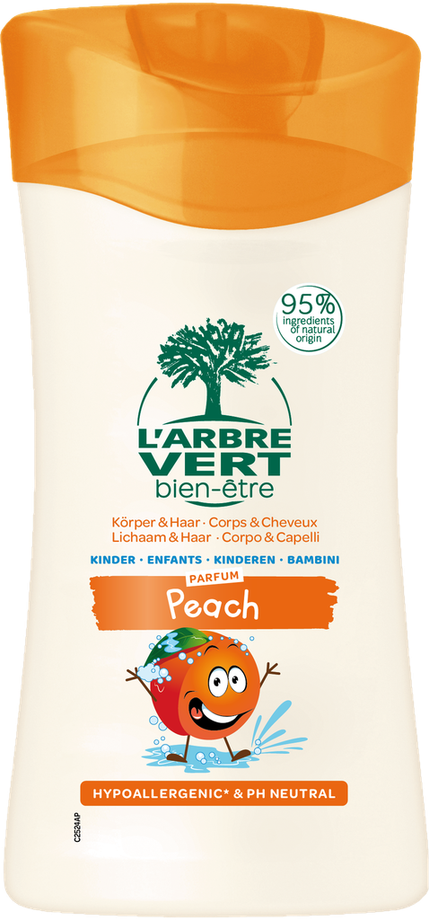 Lichaam & haar 2 in 1 (bad en douche) kinderen met Perzik extracten