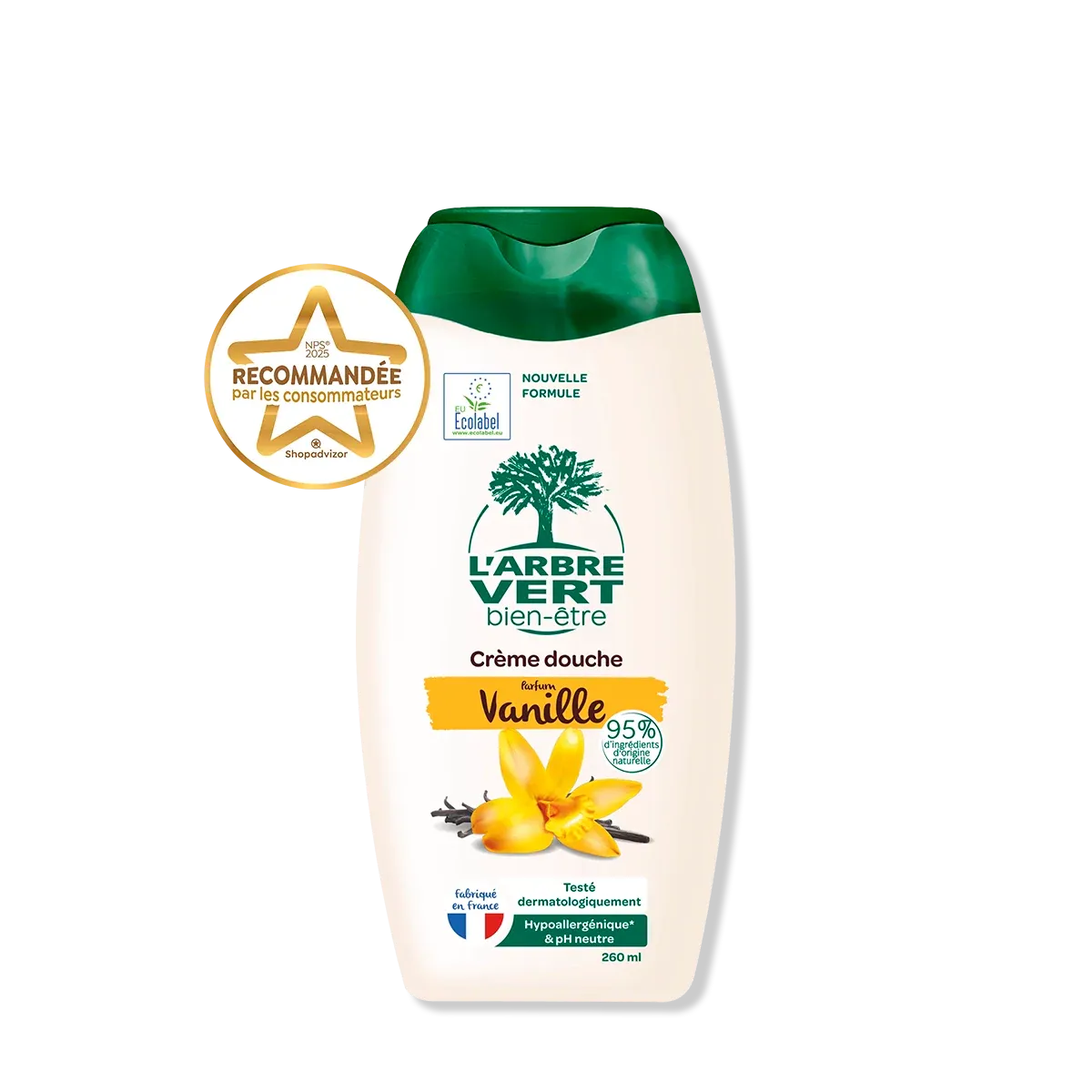 Douchecrème met vanille-extract