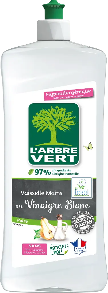 Liquide vaisselle vinaigre blanc, parfum poire