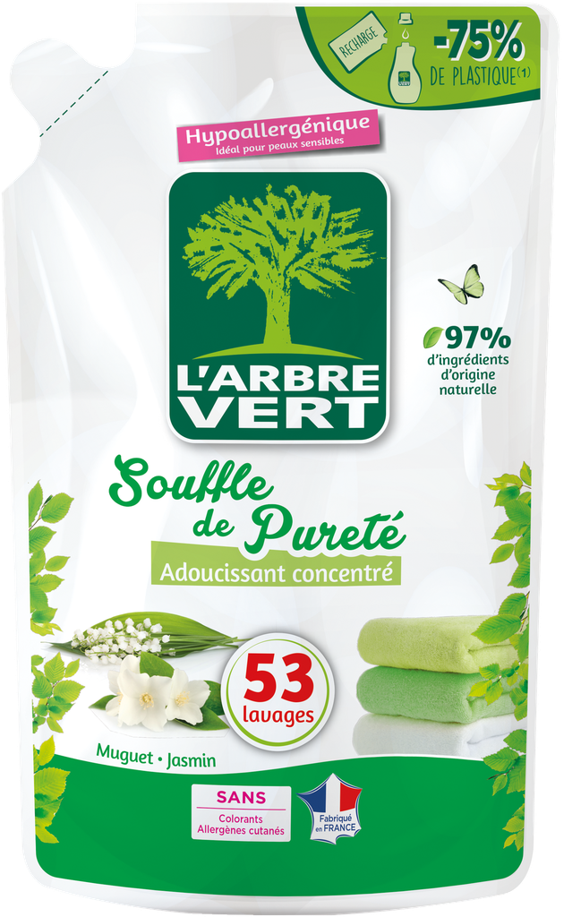 ​​Végétal Touch (Adem van Zuiverheid) wasverzachter navulling 800 ml