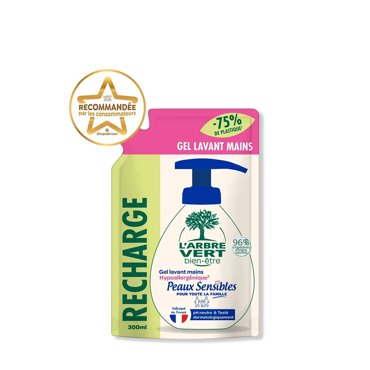 Navulling crèmespoeling voor gevoelige handen 300 ml