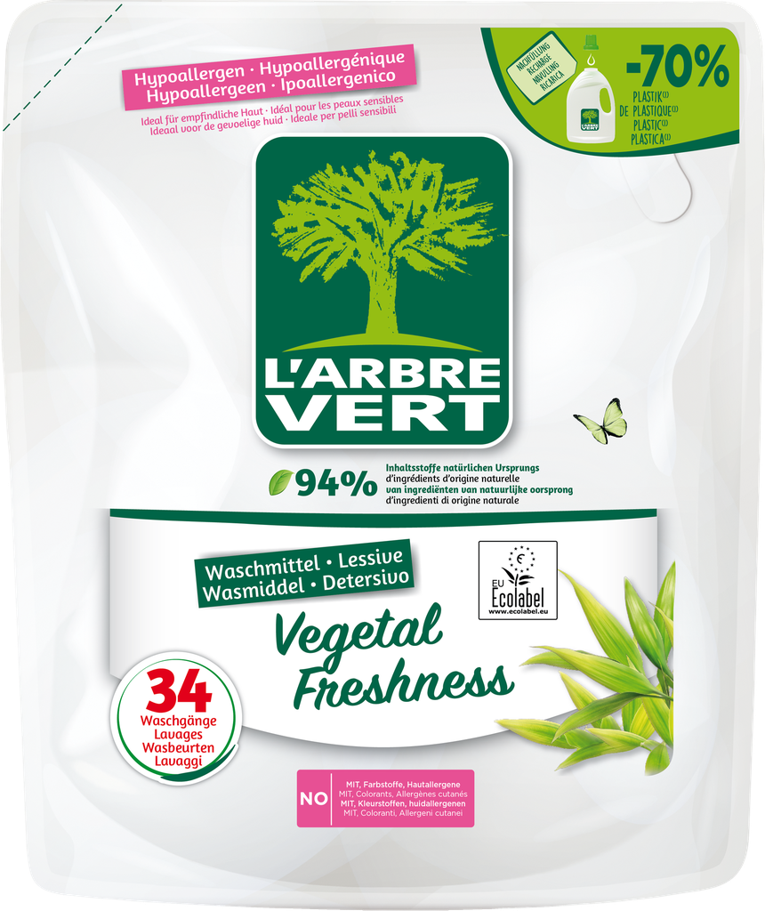 Navulling vloeibaar wasmiddel op plantaardige basis