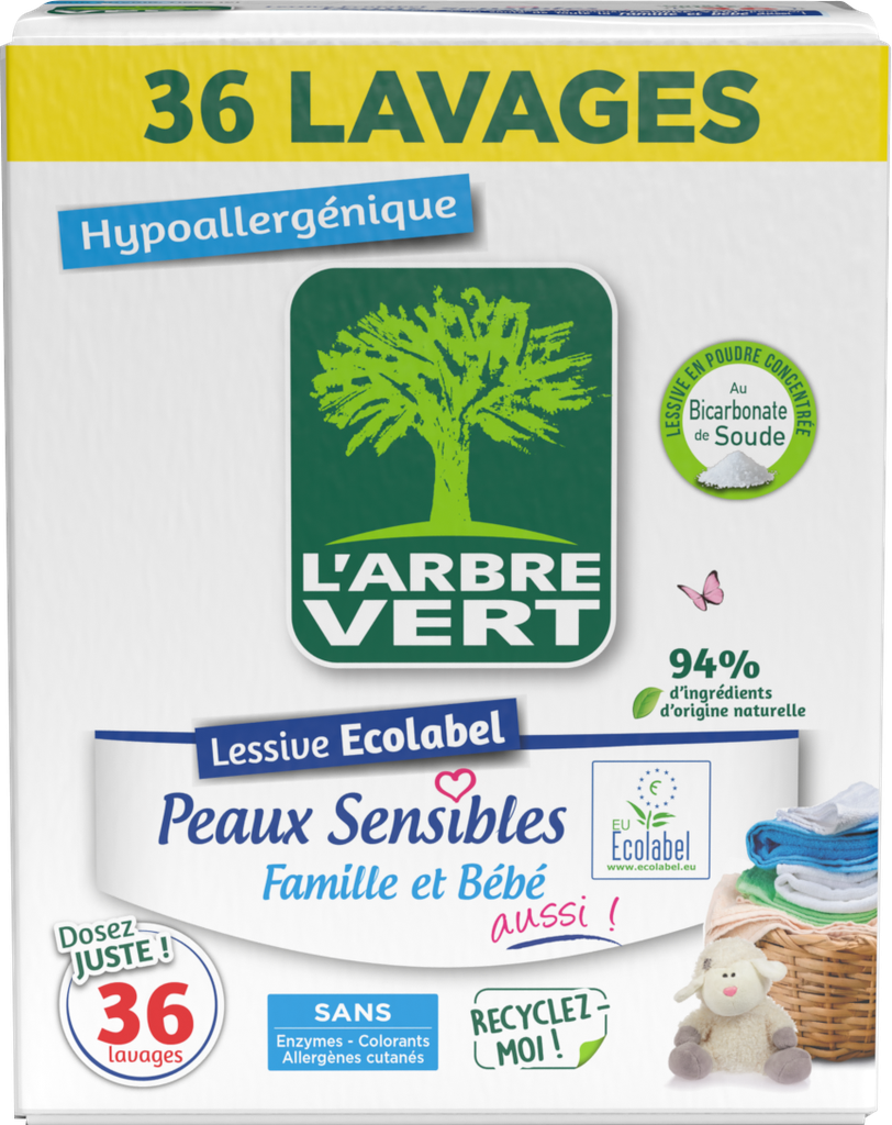 Lessive poudre peaux sensibles 1,8 kg