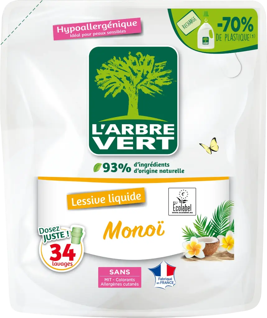 Recharge lessive liquide monoï
