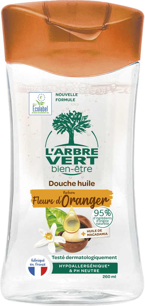 Huile de douche macadamia et fleurs d'oranger 260 ml