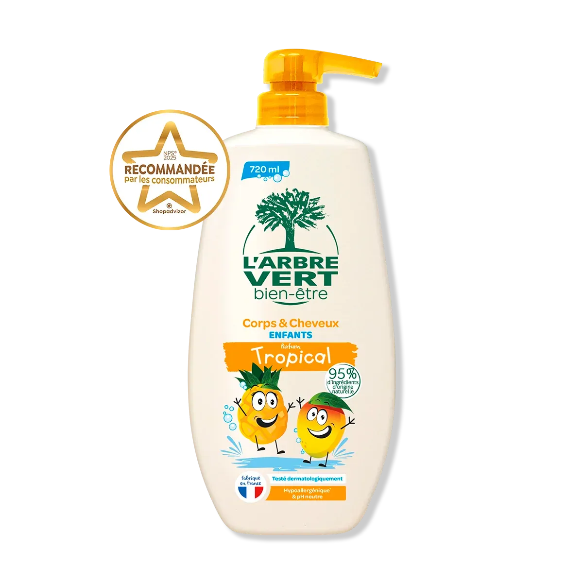 Corps & cheveux enfants - Tropical 720ml ( nouvelle formule )