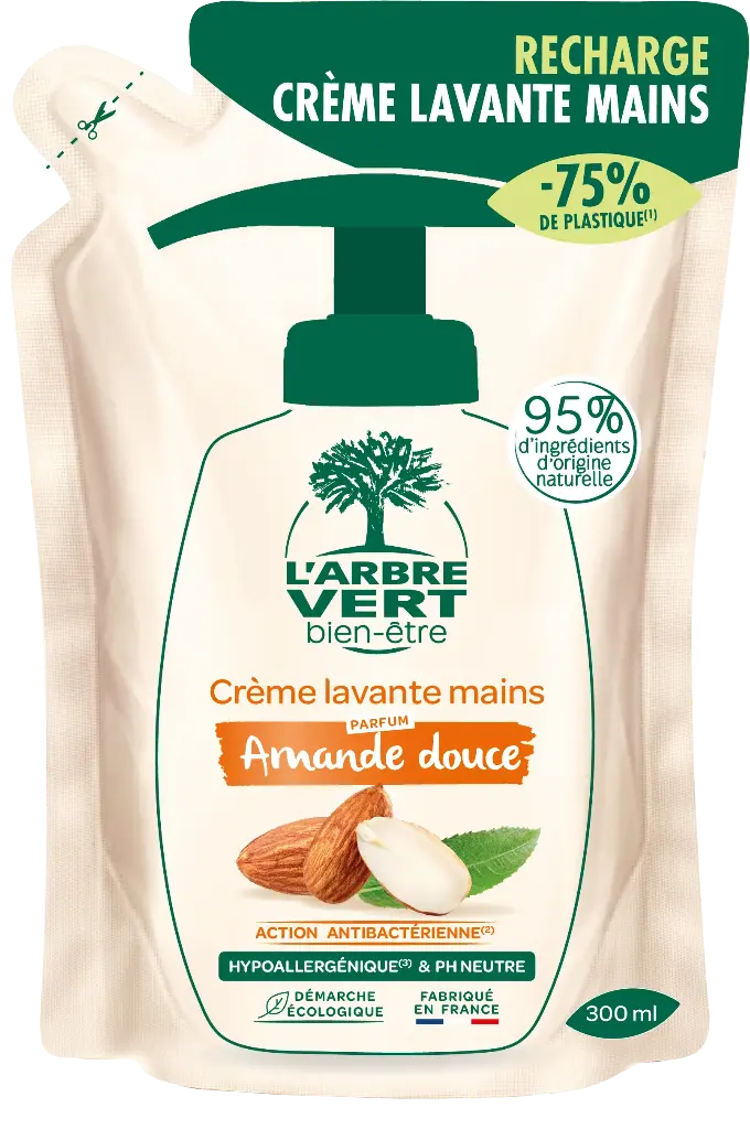 ​​Recharge crème lavante main enfants pomme 300ml 