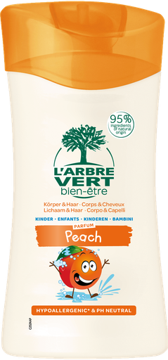 [AV28476] Lichaam & haar 2 in 1 (bad en douche) kinderen met Perzik extracten